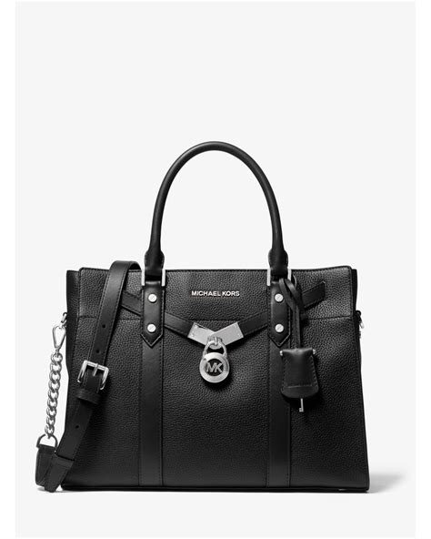 michael kors hamilton black leather satchel|Michael Kors nouveau Hamilton.